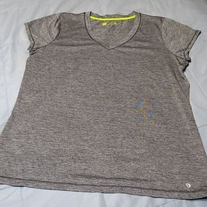 Xersion Space Dye Gray Athletic Exercise Shirt L